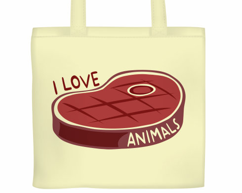 Plátěná nákupní taška I love animals