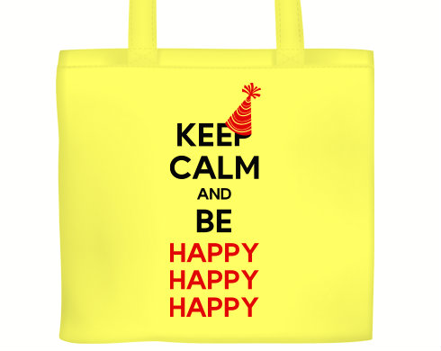 Plátěná nákupní taška Keep calm and be happy