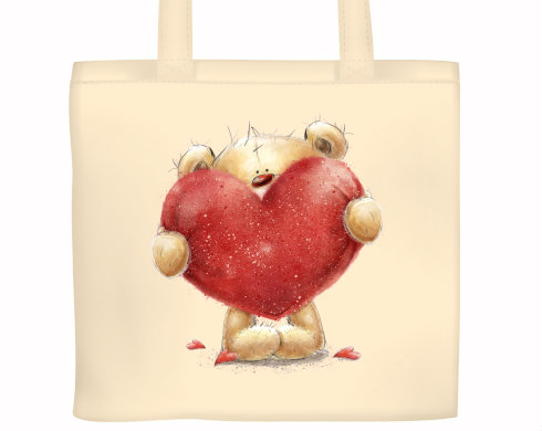 Plátěná nákupní taška Teddy with heart
