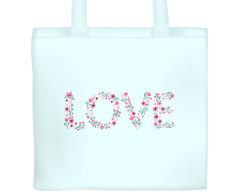 Plátěná nákupní taška Láska z kytiček