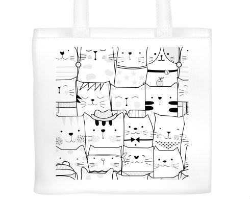 Plátěná nákupní taška Vzor - kočky
