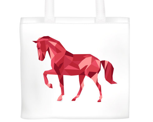 Plátěná nákupní taška Kůň z polygonů