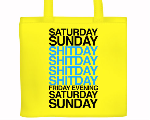 Plátěná nákupní taška Pracovní týden