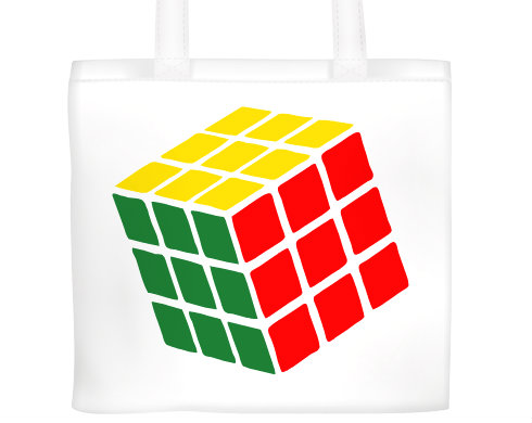 Plátěná nákupní taška Rubikova kostka