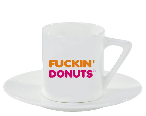 Espresso hrnek s podšálkem 100ml Fuckin' donuts