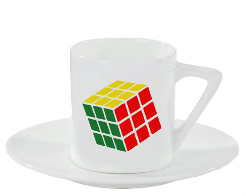 Espresso hrnek s podšálkem 100ml Rubikova kostka