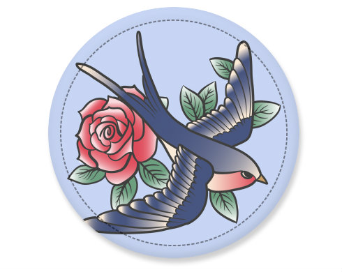 Placka Ptáček s růží
