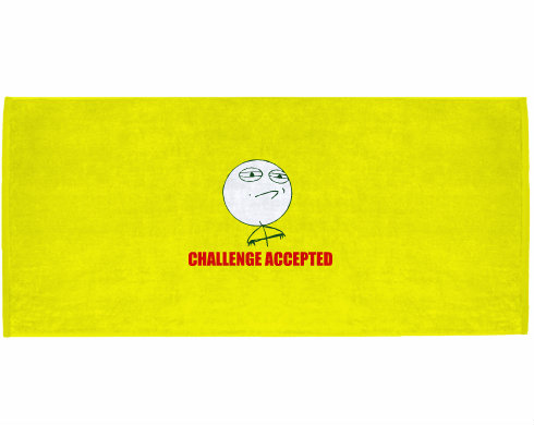 Celopotištěný sportovní ručník Challenge accepted