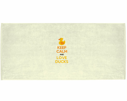 Celopotištěný sportovní ručník Keep calm and love ducks