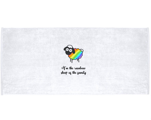 Celopotištěný sportovní ručník Rainbow sheep