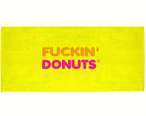 Celopotištěný sportovní ručník Fuckin' donuts