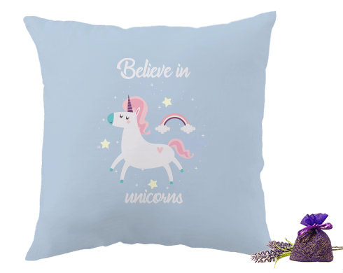 Levandulový polštář Believe in unicorns