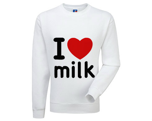 Pánská mikina bez kapuce I Love milk