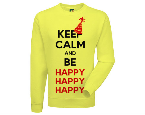 Pánská mikina bez kapuce Keep calm and be happy