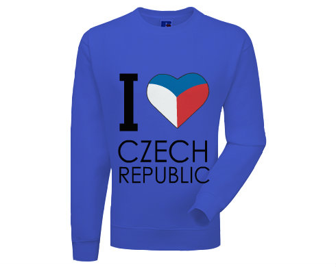 Pánská mikina bez kapuce I love Czech republic