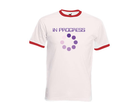 Pánské tričko s kontrastními lemy In progress fialová