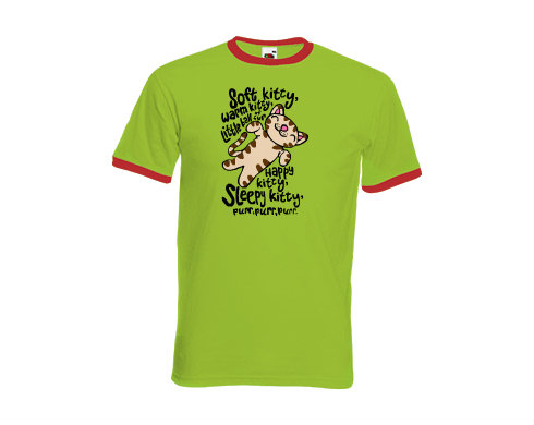 Pánské tričko s kontrastními lemy Soft kitty