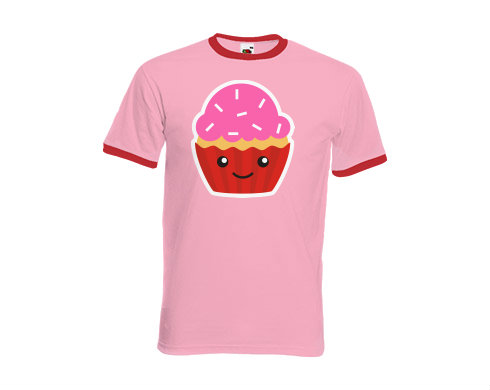 Pánské tričko s kontrastními lemy Kawaii cupcake