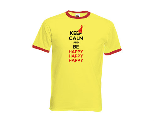 Pánské tričko s kontrastními lemy Keep calm and be happy