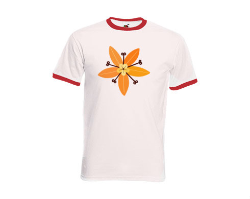 Pánské tričko s kontrastními lemy Květina