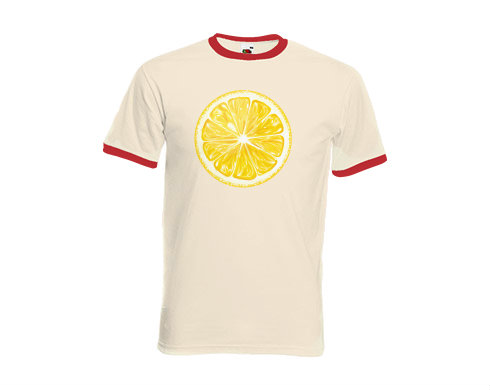 Pánské tričko s kontrastními lemy Citron