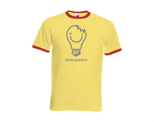 Pánské tričko s kontrastními lemy think positive