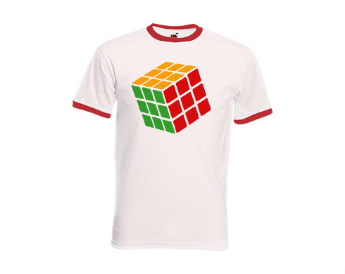Pánské tričko s kontrastními lemy Rubikova kostka
