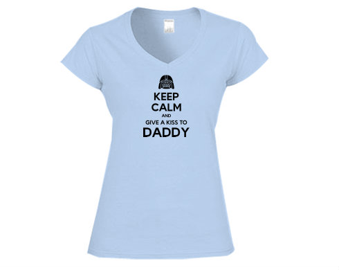 Dámské tričko V-výstřih Keep calm daddy