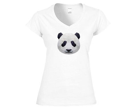 Dámské tričko V-výstřih Panda