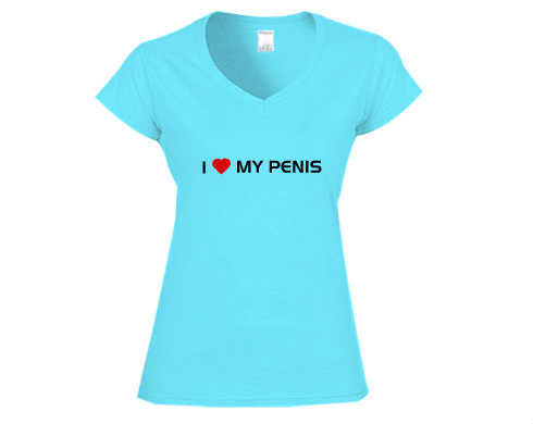Dámské tričko V-výstřih I love my penis