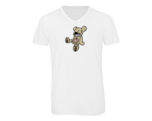 Pánské triko s výstřihem do V Angry teddy