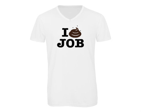 Pánské triko s výstřihem do V Shit job