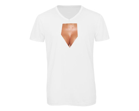 Pánské triko s výstřihem do V Simply the breast
