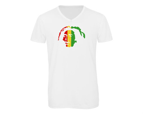 Pánské triko s výstřihem do V Bob Marley