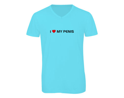 Pánské triko s výstřihem do V I love my penis