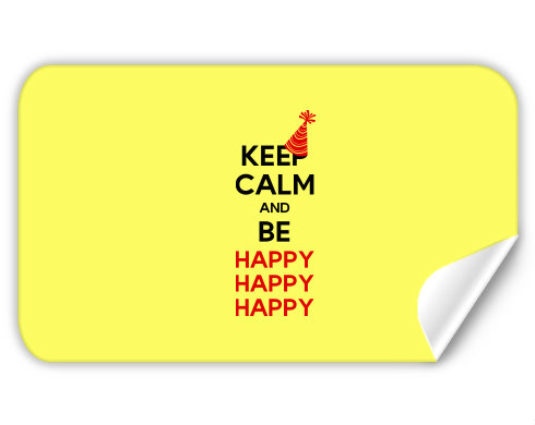 Samolepky obdelník Keep calm and be happy