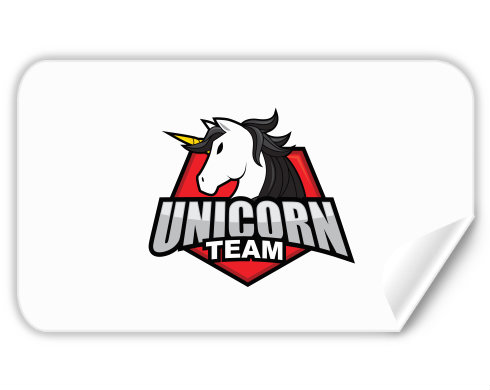 Samolepky obdelník Unicorn team