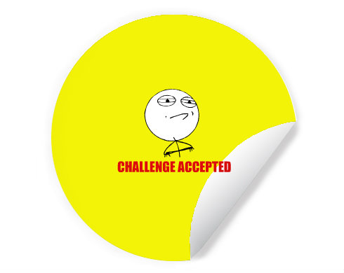 Samolepky kruh Challenge accepted