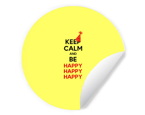 Samolepky kruh Keep calm and be happy