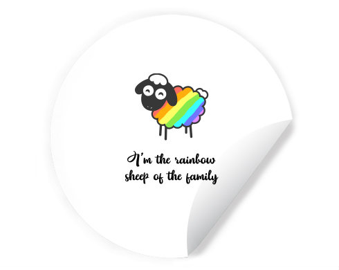 Samolepky kruh Rainbow sheep