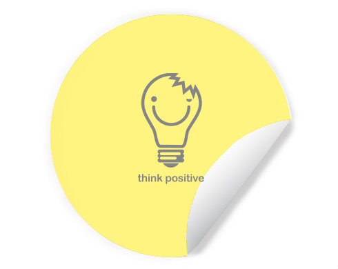 Samolepky kruh think positive