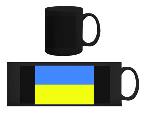 Černý hrnek Ukrajina