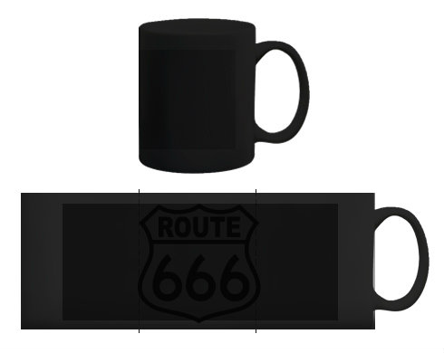 Černý hrnek route666