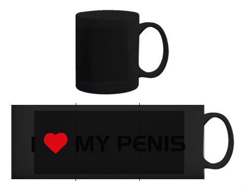 Černý hrnek I love my penis