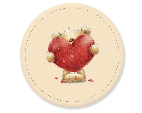 Placka magnet Teddy with heart