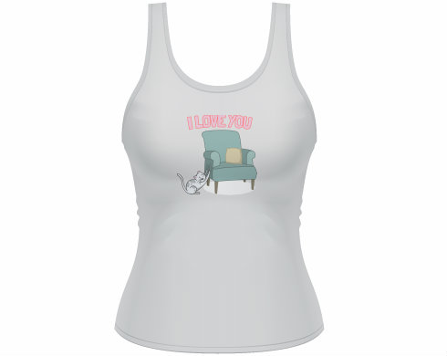 Dámské tílko Tank Top i love you miau