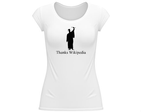 Dámské tričko velký výstřih Thanks wikipedia