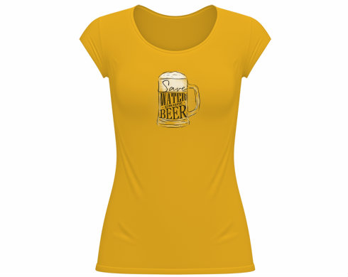 Dámské tričko velký výstřih Save water drink beer