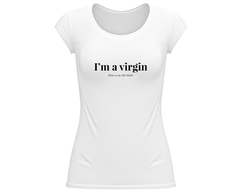 Dámské tričko velký výstřih I'm a virgin