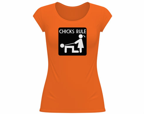 Dámské tričko velký výstřih Chicks rule